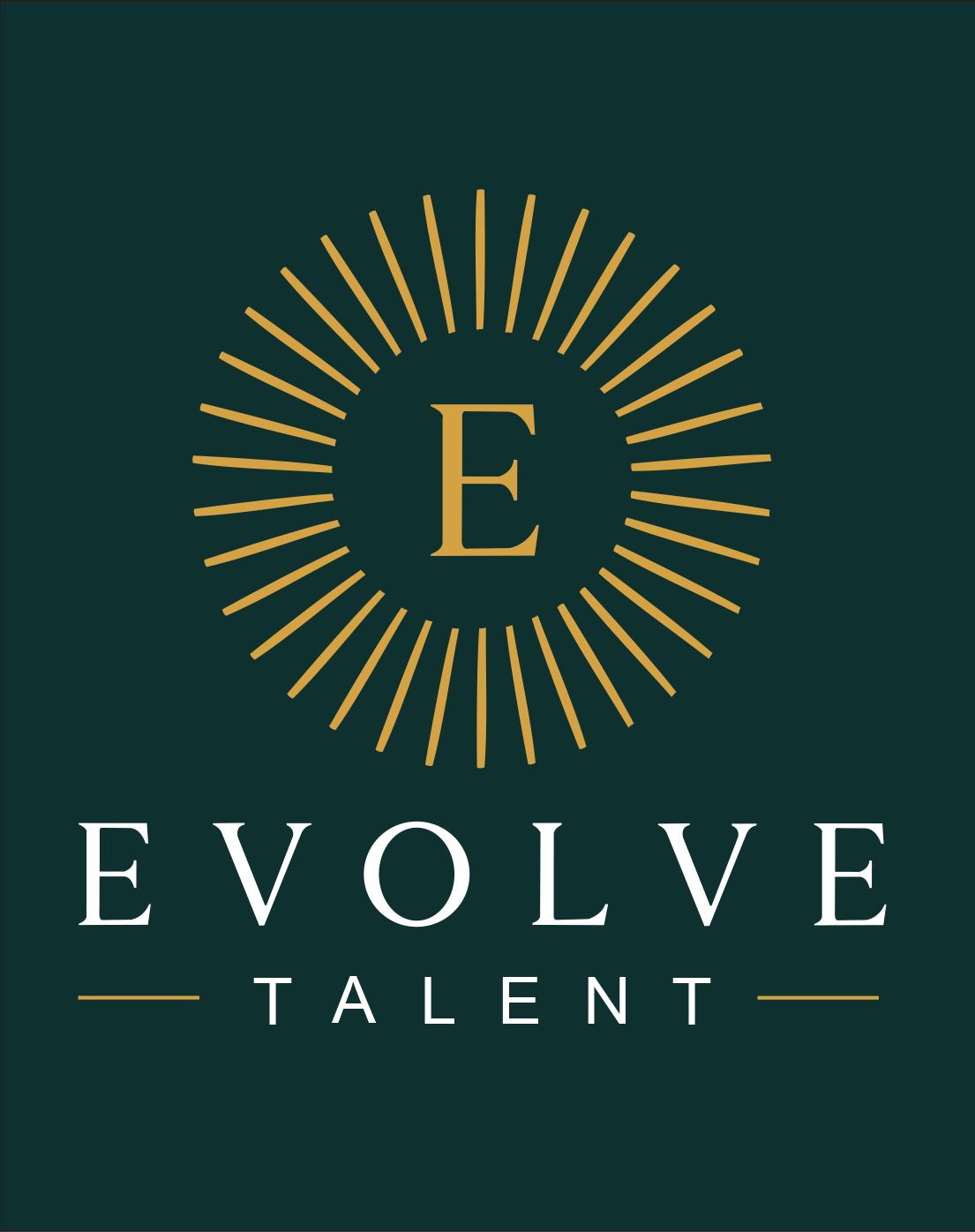 Evolve Talent gold sunburst logo